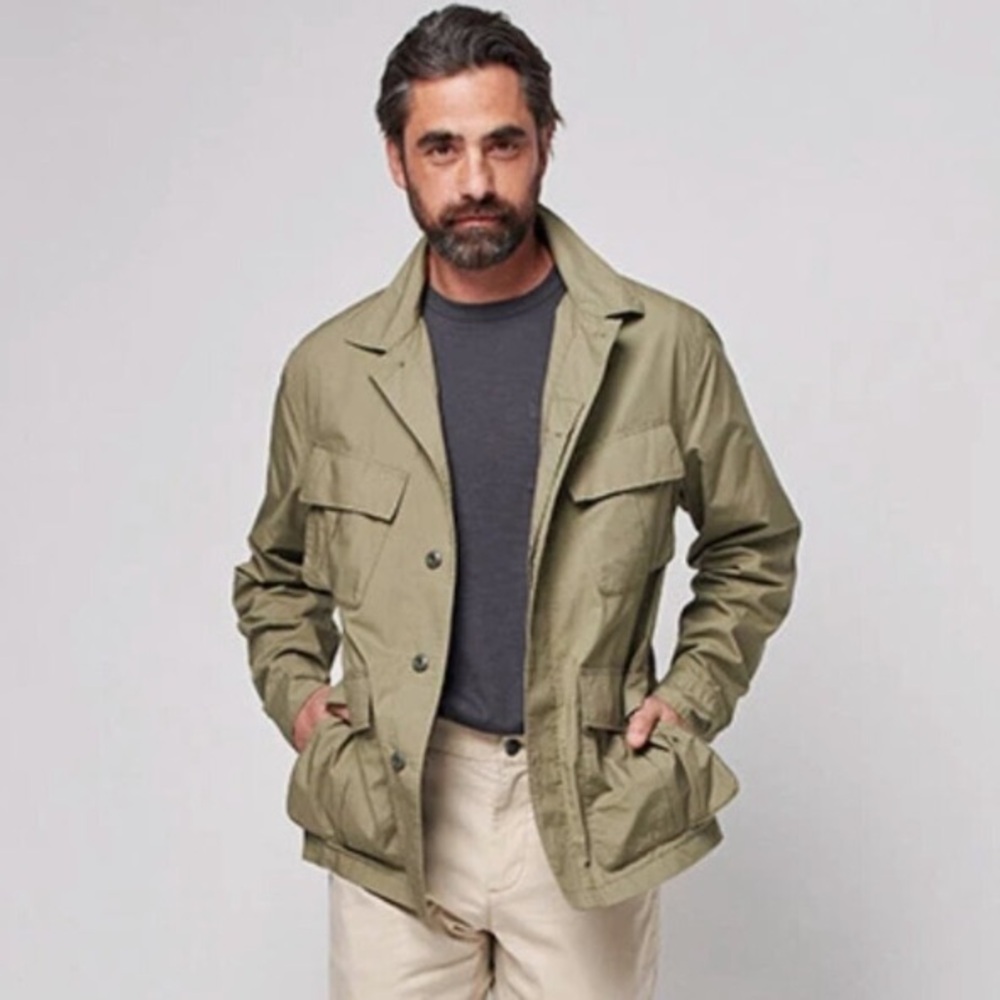 Faherty Men's Olive Spring Jump Jacket Size Medium 100% Cotton.# MOS2216 $198